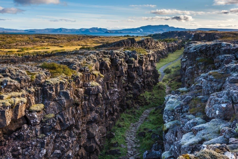 Park Þingvellir i szczelina Almannagjá